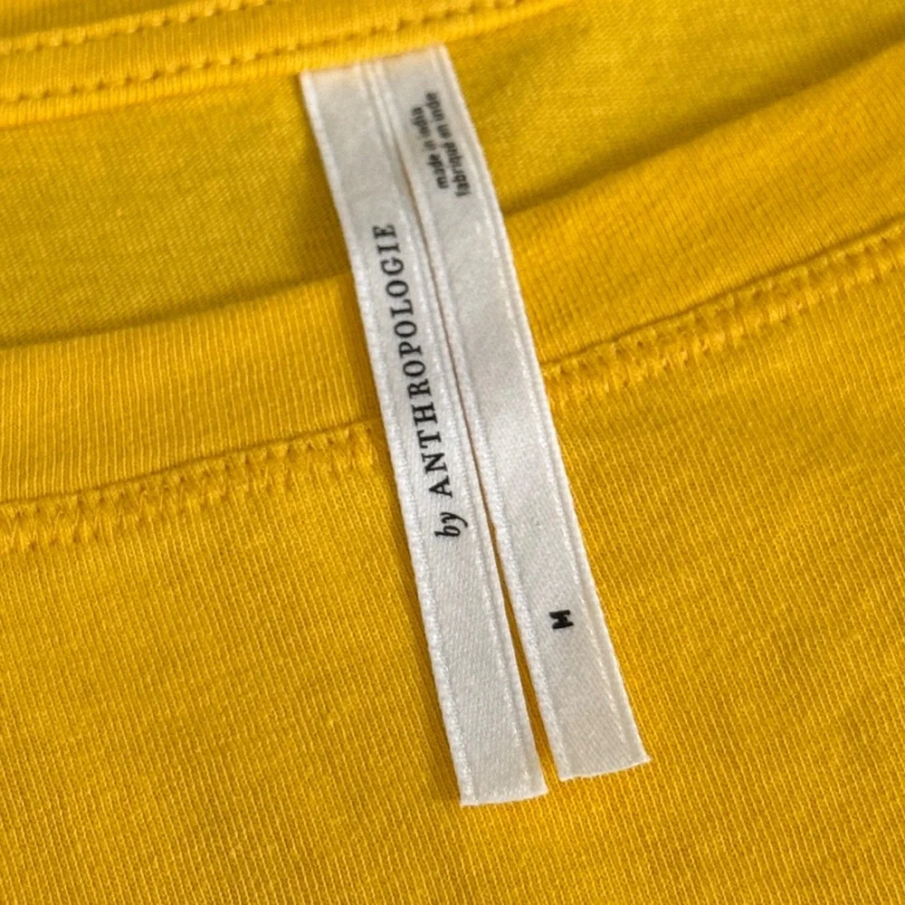 By Anthropologie MEDIUM Mustard Yellow Babydoll Top - Picture 7 of 10